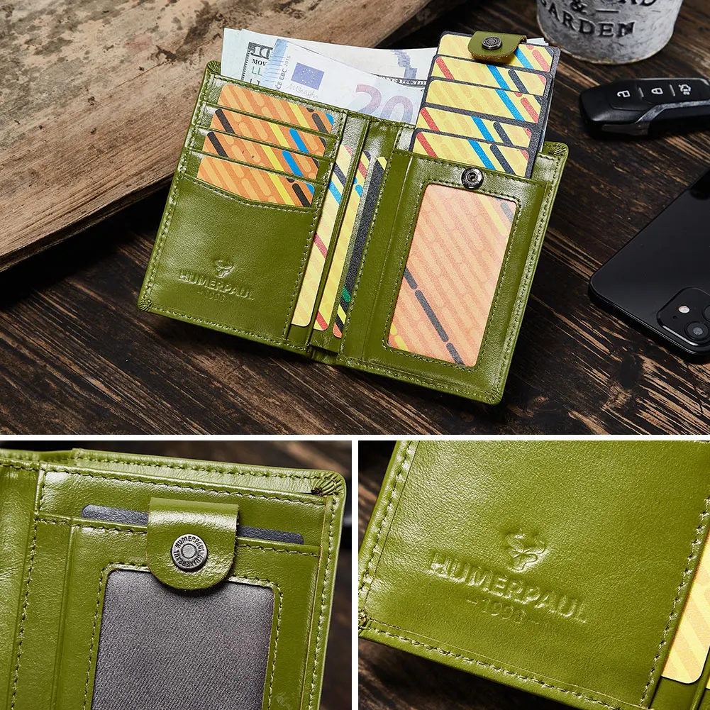 LAREET 100% Genuine Leather Exquisite Wallets For Women Multi Cards slot money With Capacity Luxurious Anti -Theft Women Purse 6