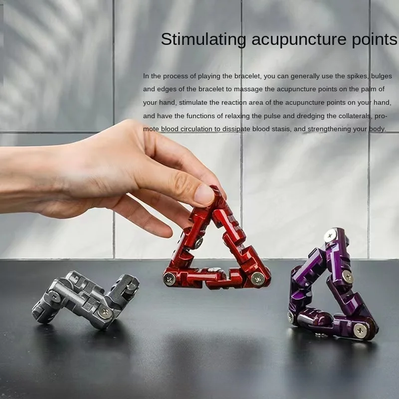 Antistress Infinite Flip Chain Stress Relief Toys Metal Alloy Massage Bracelet Creative Fingertip Desk Toys for Adults Children fidget toys anti stress toys mini fingertip toy
