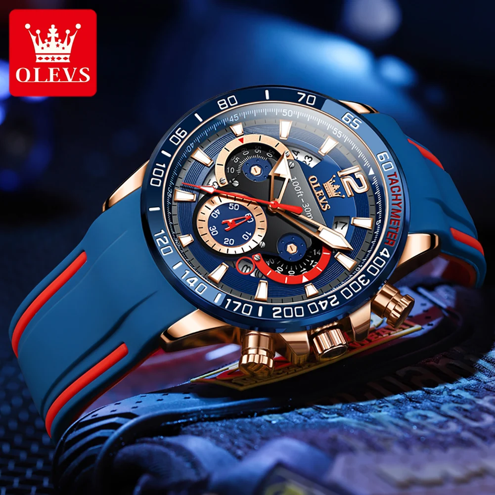 OLEVS Men's Fashion Quartz Waterproof Luminous Sports Watch with Original Box