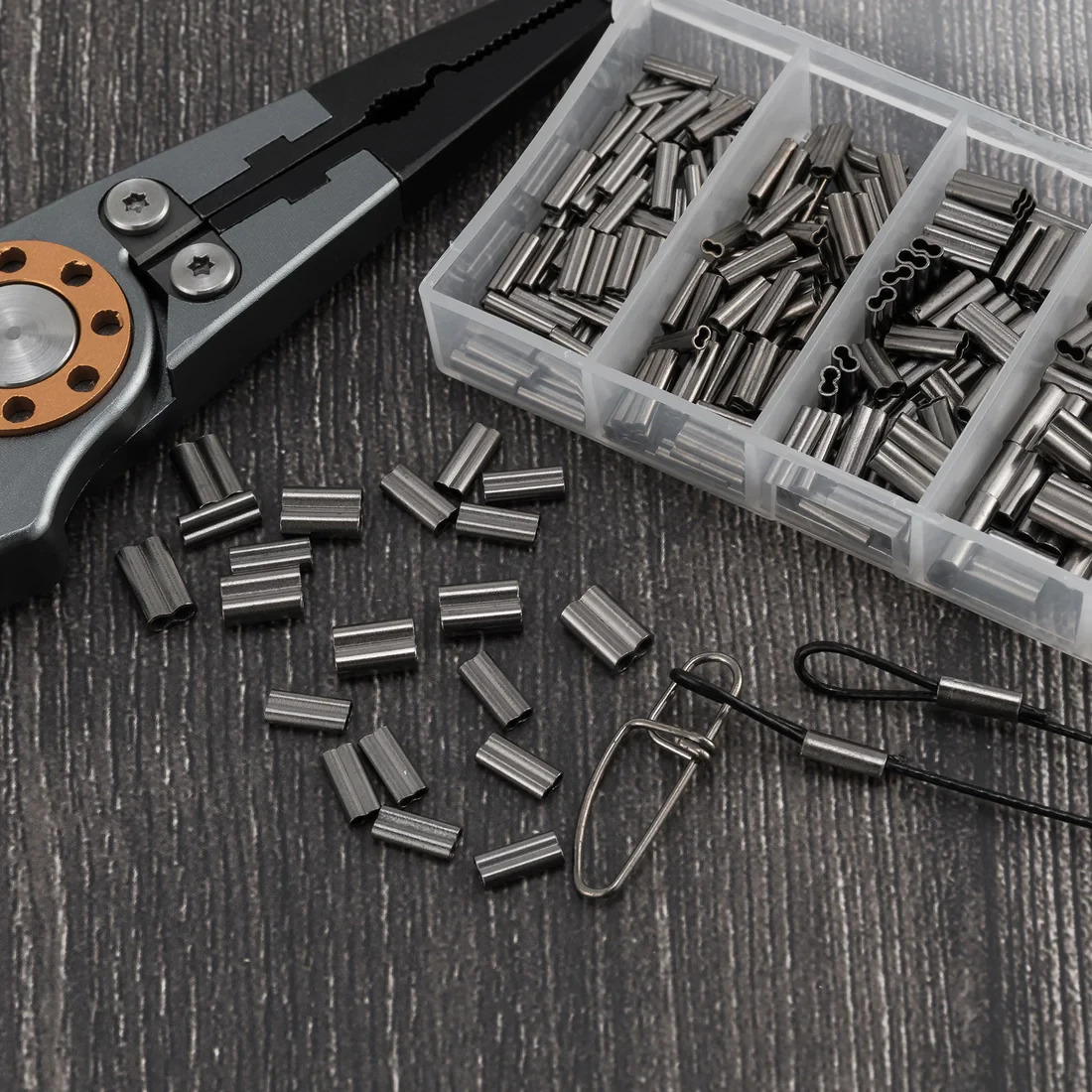 Fish trip Angeln Crimp hülsen Messing Kupfer hochfeste korrosions beständige Einzel Doppel verbinder Terminal Tackle – Detail 5