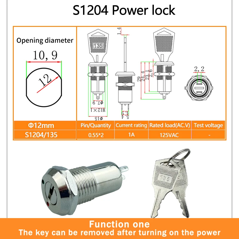 Phone Lock, Terminal tubular, 2 posições, poder