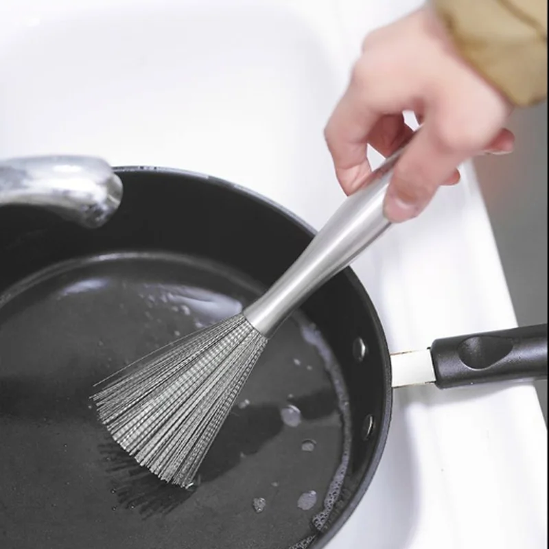

Convenient Bowl Brush Cleaning 304 Stainless Steel Pot Brush Kitchen Tools Gadgets