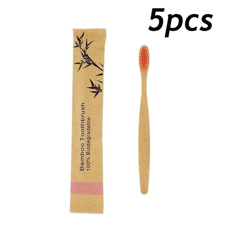 Eco-Friendly Bamboo Toothbrush - Reusable and Portable Wooden Soft Bristles