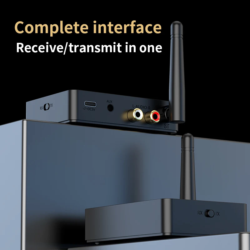 Bluetooth 5.3 aptX/HD/LL Audio Adapter 3.5mm AUX R/L Wireless Stereo Receiver Transmitter VAORLO Connect two Bluetooth devices