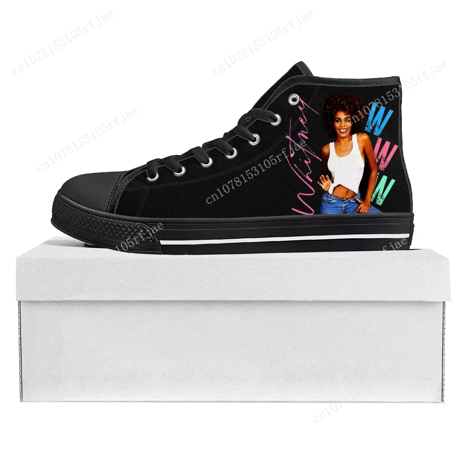 

Whitney Houston Pop Singer High Top High Quality Sneakers Mens Womens Teenager Canvas Sneaker Casual Couple Shoes Custom Shoe