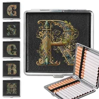 Retro Cigarette Case Smoke Box Organizer Portable Pocket Smoking Accessories Graphic Letter Pattern Daily Tobacco Storage Holder 1