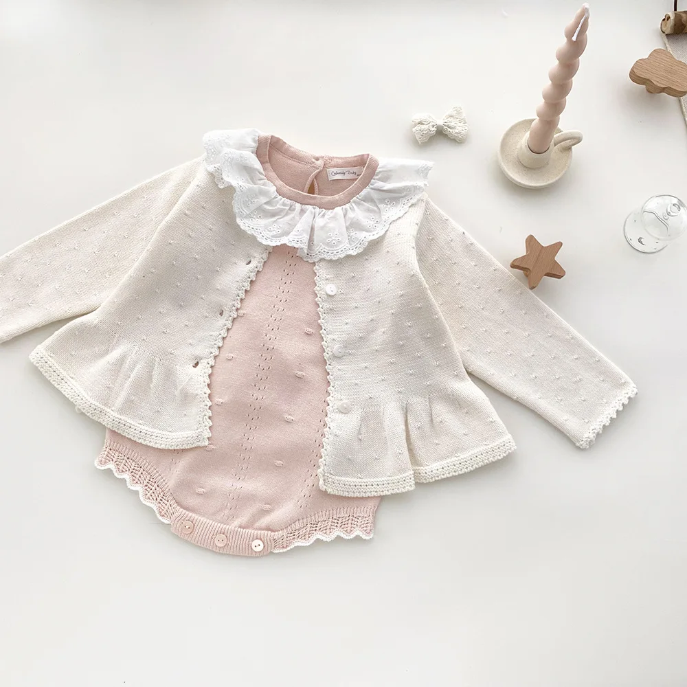 Autumn Baby Girls Bodysuit Solid Color Jumpsuit