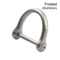 Titanium Alloy D - Shape Buckles - Multipurpose Horseshoe Staple and Carabiner Key Ring Hook (25x23mm - Frosted)