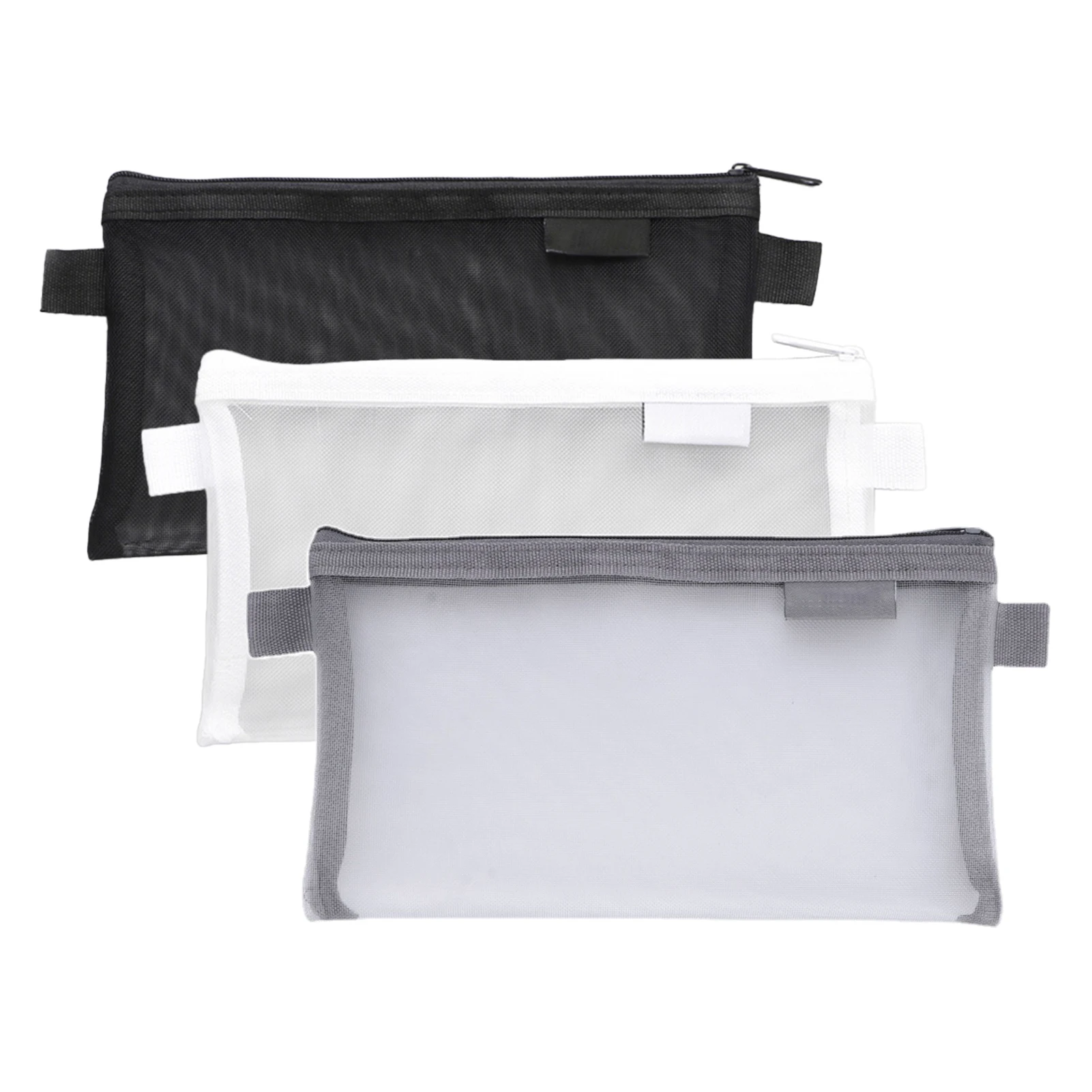 

3 шт. счетов, легкий прозрачный сетчатый студенческий косметический дорожный износостойкий пенал, канцелярские принадлежности, канцелярские принадлежности, застежка-молния для колледжа