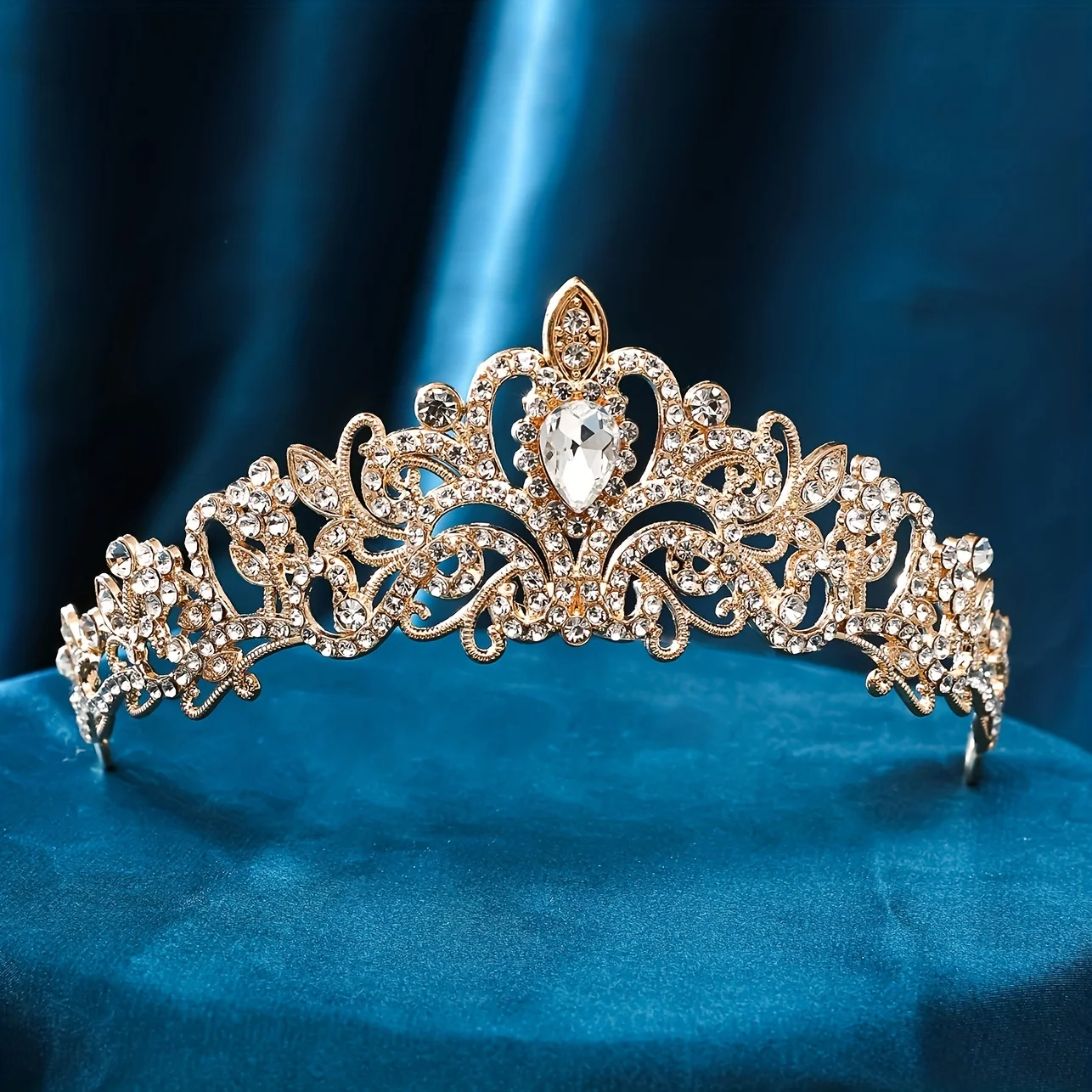 1pc Metal Zinc Alloy Hair Decoration Rhinestone Bride Crown Princess Tiara For Women Bridal Hair Accessories, Hair Accessories