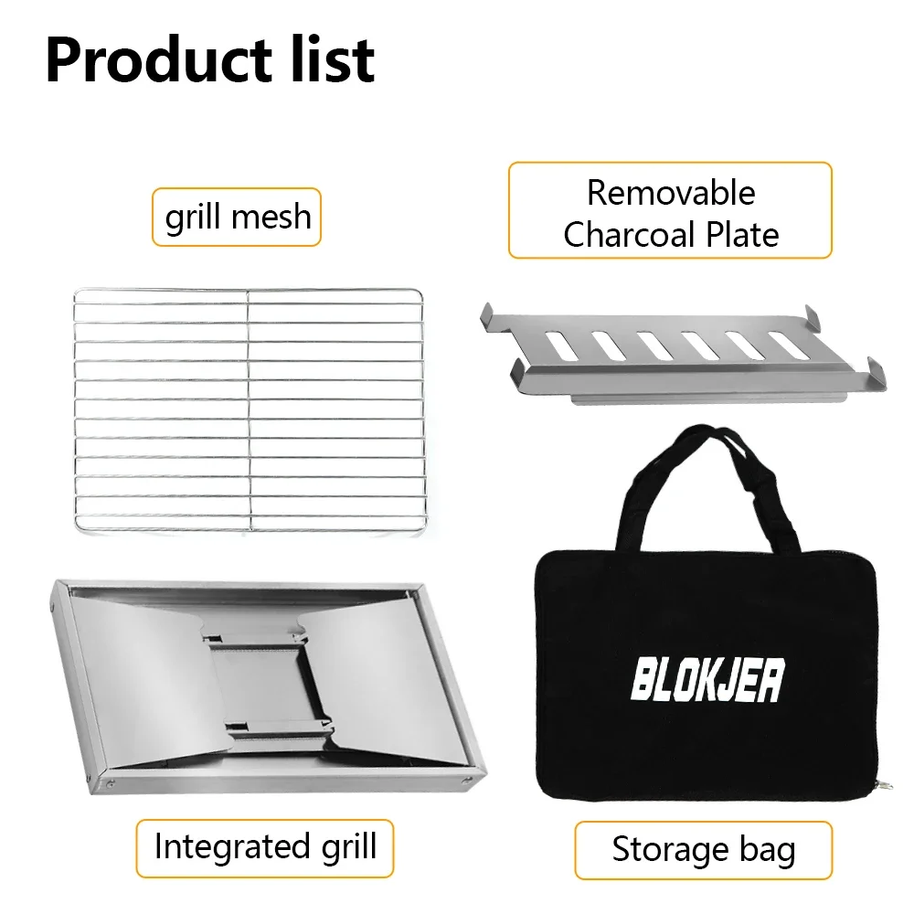 304 Stainless Steel BBQ Grill – Portable Folding Camping Stove for Outdoor Cooking 6