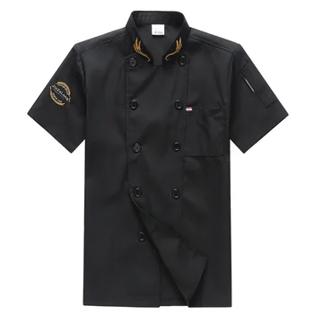 Catering Chef Work Clothes Short-sleeved Summer Clothes Hotel Restaurant Canteen Baking Pastry Kitchen Chef Clothes