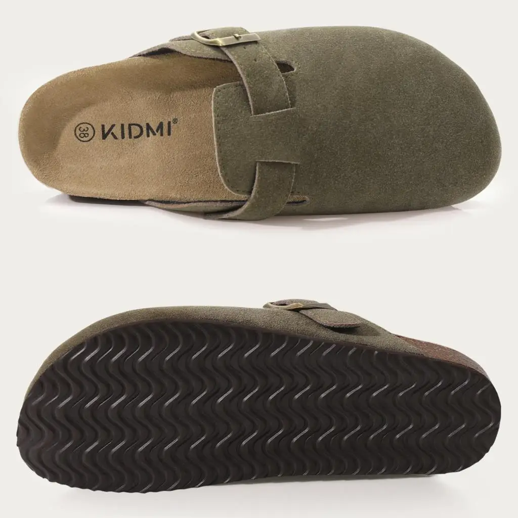 Asgard Women's Suede Mules Sandals Comfortable Cork Arch Support_voghion.com
