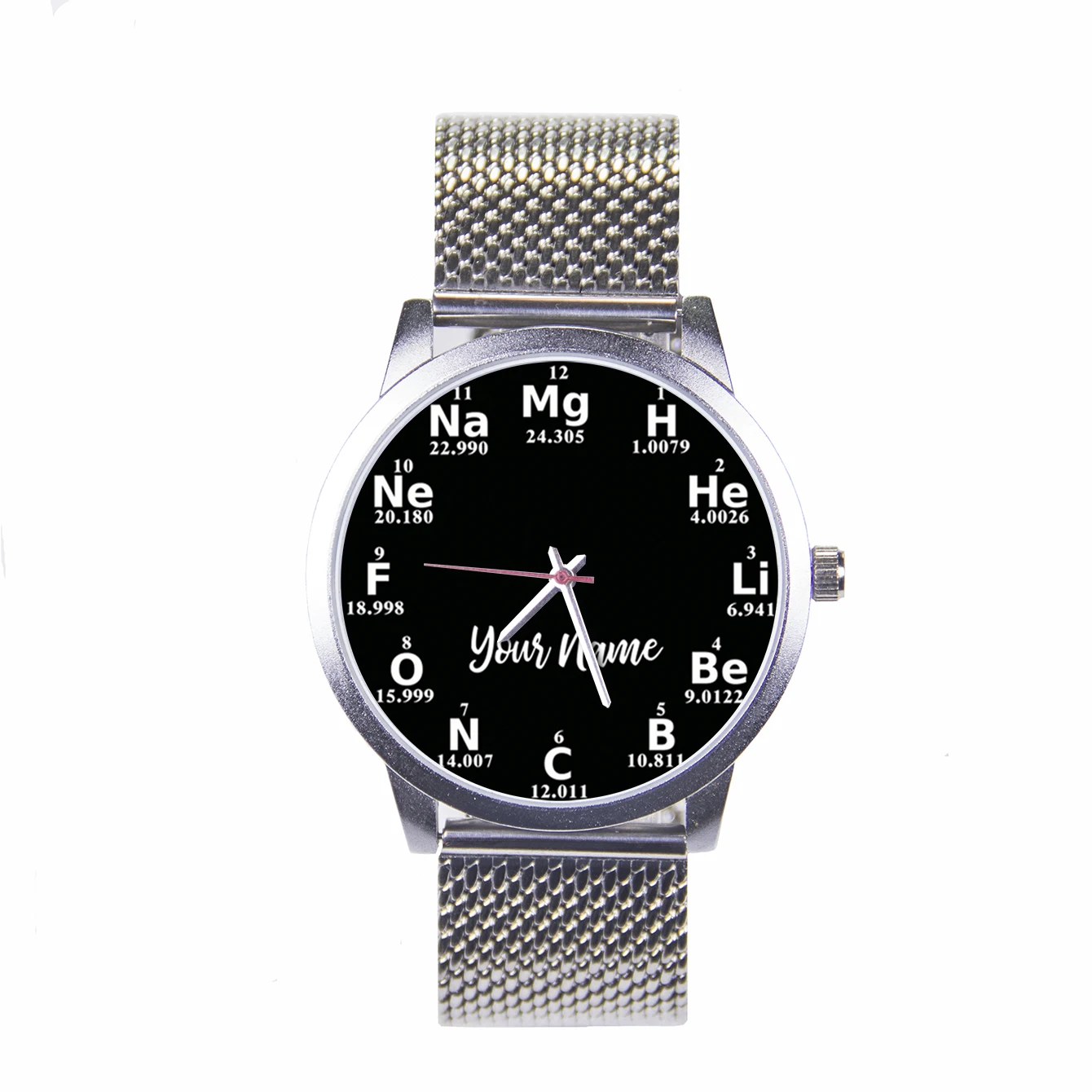 

Personalized Customization Male Watch Men Wrist Original Fashion Trend Unique Creativity Silver Atom Carnival Chemical Element