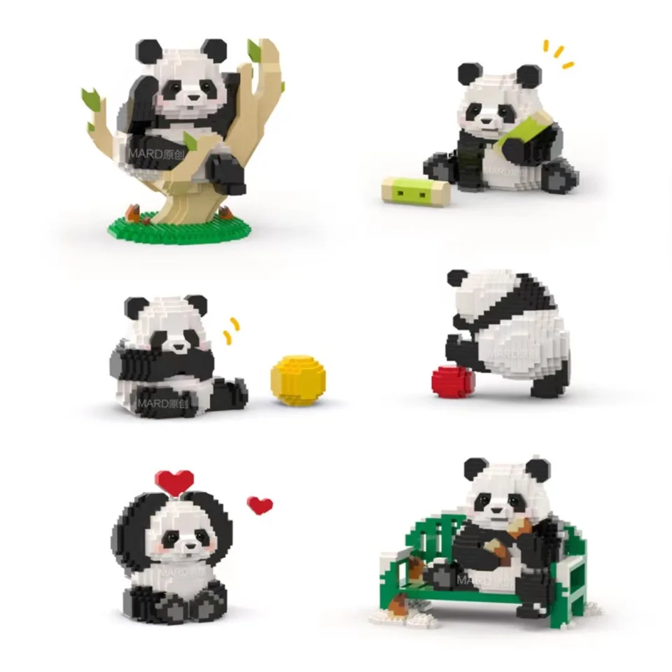 Panda Block Assembly Bricks Toys For Kids Girl Gift Creative Mini