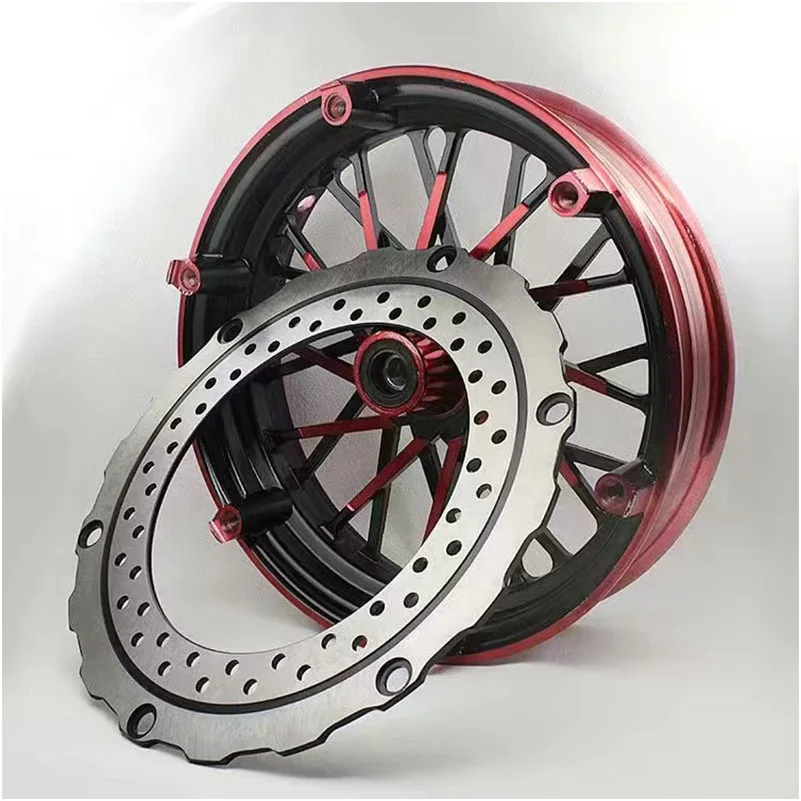 

Little Monkey 10/12 inch front wheel hub electric vehicle accessories widened reverse brake disc steel ring forging