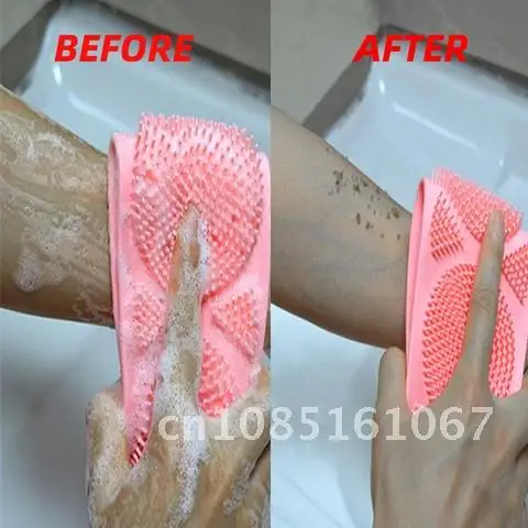 

Silicone Magic Body Cleaning Exfoliating Back Scrubber Towels Belt Brush Shower Bathroom Strap