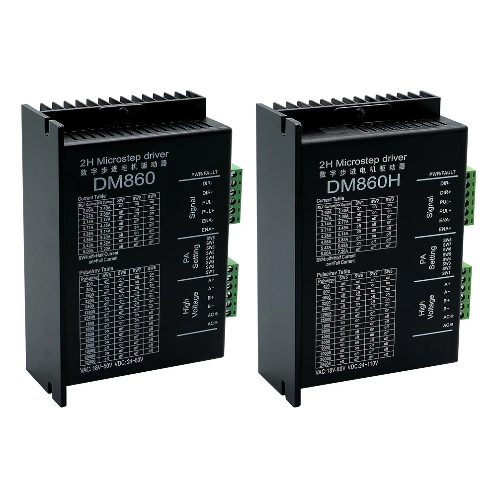 Stepper Motor Driver DM860 DM860H High torque 2 phase 7.8A AC 18-80V or DC 24-110V hybrid Nema34 Stepper Motor driver for cnc milling router lathe
