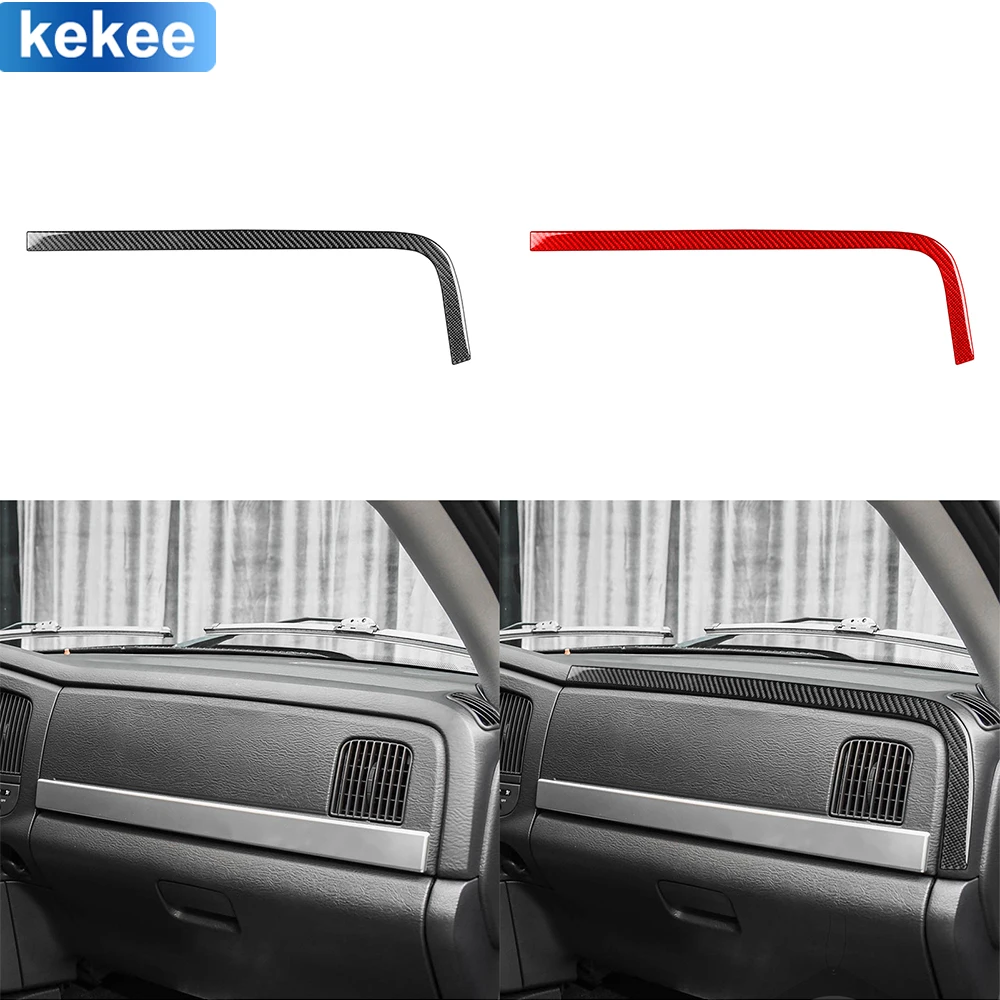 

For Dodge Ram 2002 2003 2004 2005 Dashboard Glove Box Trim Strip Cover Real Carbon Fiber Stickers Car Interior Refit Accessories