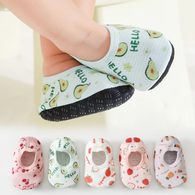 Toddler Baby Knitted Fruit Print Floor Socks Baby Shoes Rubber Soles  Anti-slip Socks Indoor Newborn Walk Learning Socks 0-24M - AliExpress