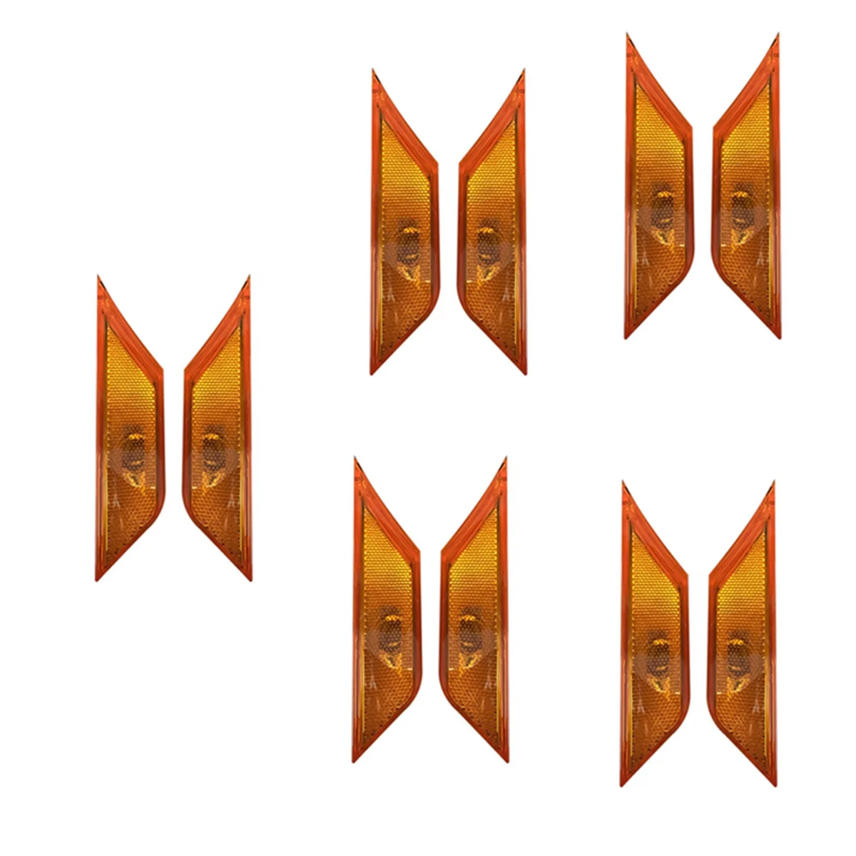 

5X Side Marker Turn Signal Light Fender Side Leaf Lamp with LED Bulb for Honda Civic 2016-2020 34350TETH01 34300TETH01