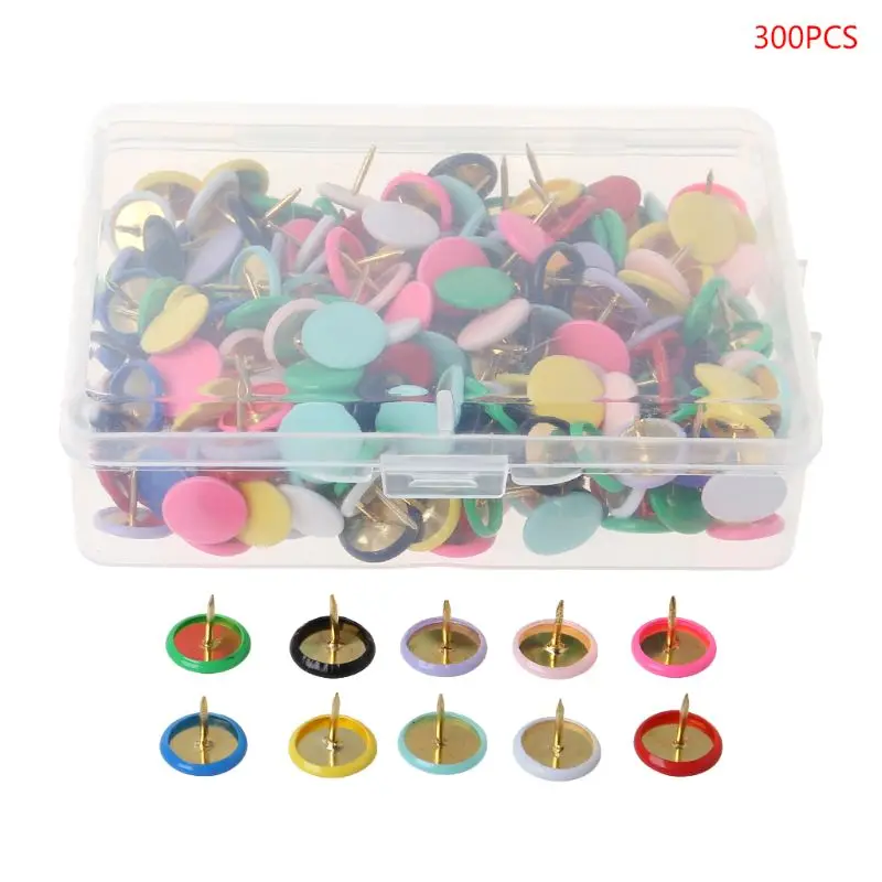 

300pcs unique Mixed Color Pushpin Thumbtack for Home Office Drawing Pins Cork Board Push Pin Photo Wall Map Markers