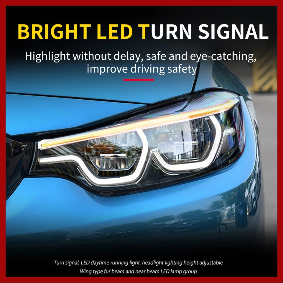 

FT Headlight For BMW 4 Series 2013-2019 F32 F82 F36 Headlamp assembly M4 Refitted GTS scoop LED Daytime running lamp Turn Light