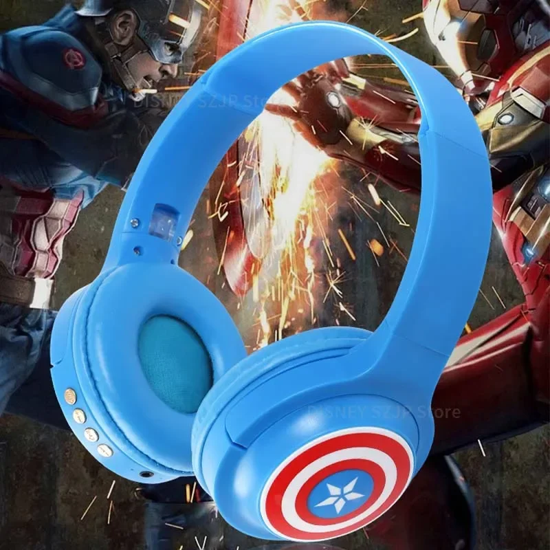 Disney Elsa Marvel Wireless Bluetooth Headphones HIFI Surround Sound Foldable Laptop Headsets with Mic for Kids Anime Cartoon