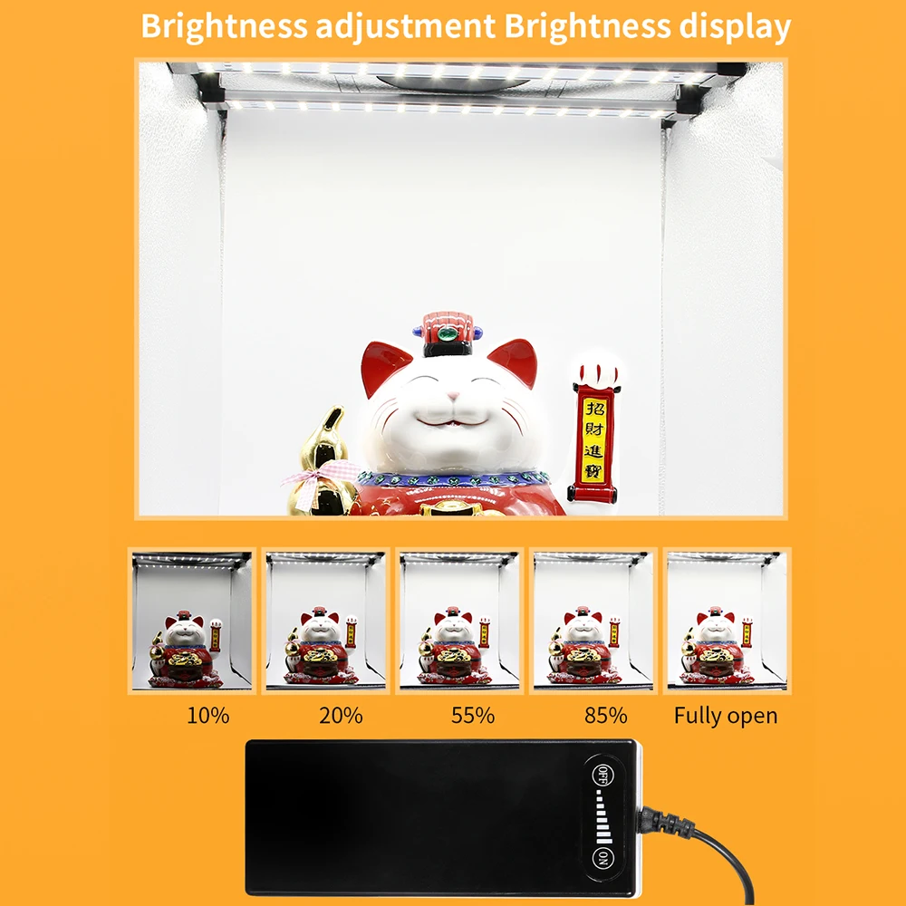SH 80cm/65cm Lightbox Kits Photo Studio Mini Table Shooting Tent With 5 Colors PVC Background Foldable Dimmable Photography Box