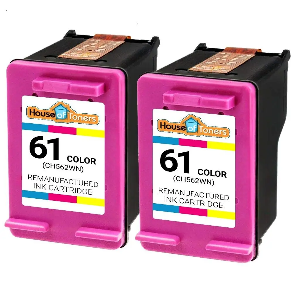 2Pk #61 Ch562Wn Colore Per Hp Envy 4500 4501 4502 4504 4505 5530 5531 5535 Serie