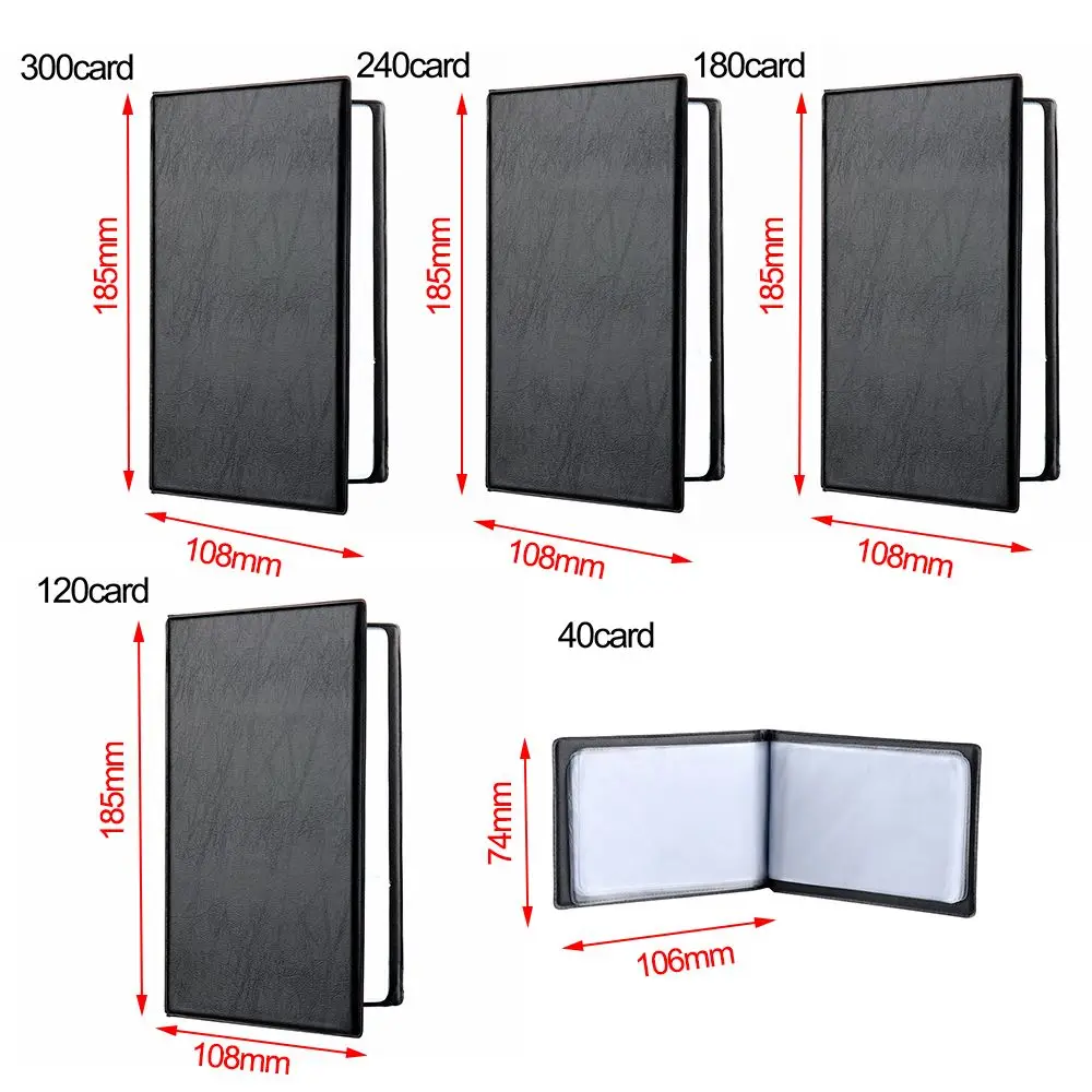 Leather 40/120/180/240/300 Cards ID Credit Card Holder Book Case Organizer Business  Cards ID Credit Card Holder Case 6