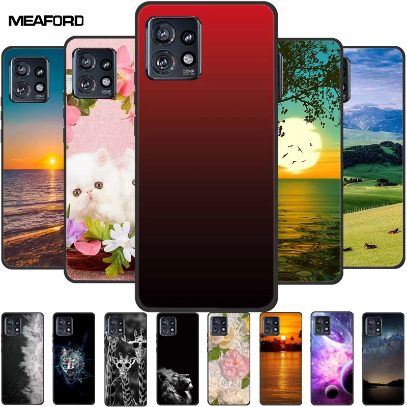 Motorola Edge Plus 2023 Shockproof Cat Design Soft TPU Silicone Phone Case