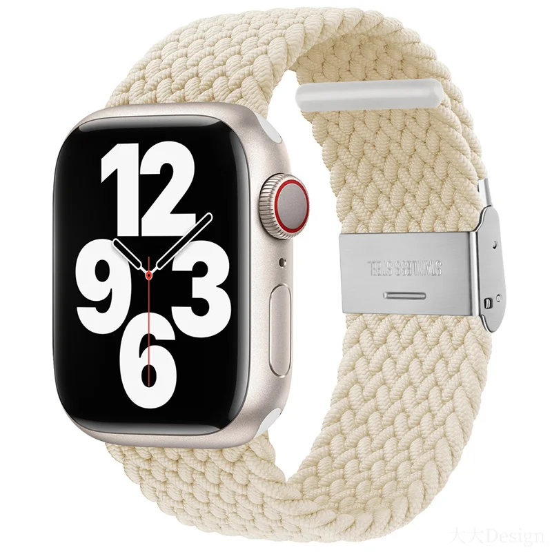 Ремешок соло Плетеный для Apple Watch band 44 мм 40 45 41 42 38 нейлоновый браслет iWatch Series 3 4 5 SE 6