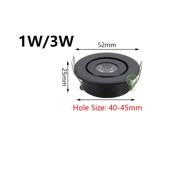 Dimmable 1W 3W Mini Round High Power LED Recessed Ceiling Down Light