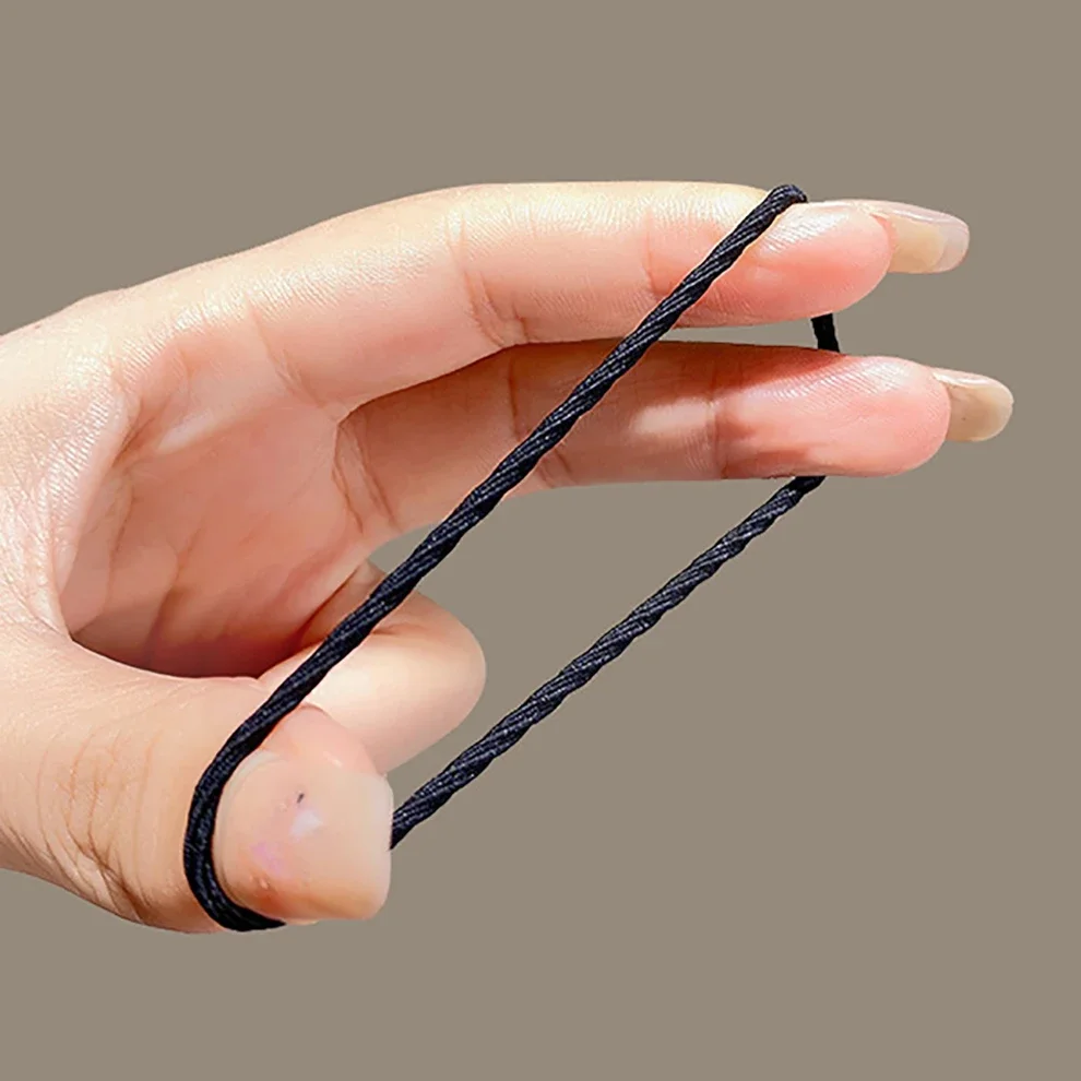 100pcs Solid Color Elastic Hair Bands & Scrunchies 6