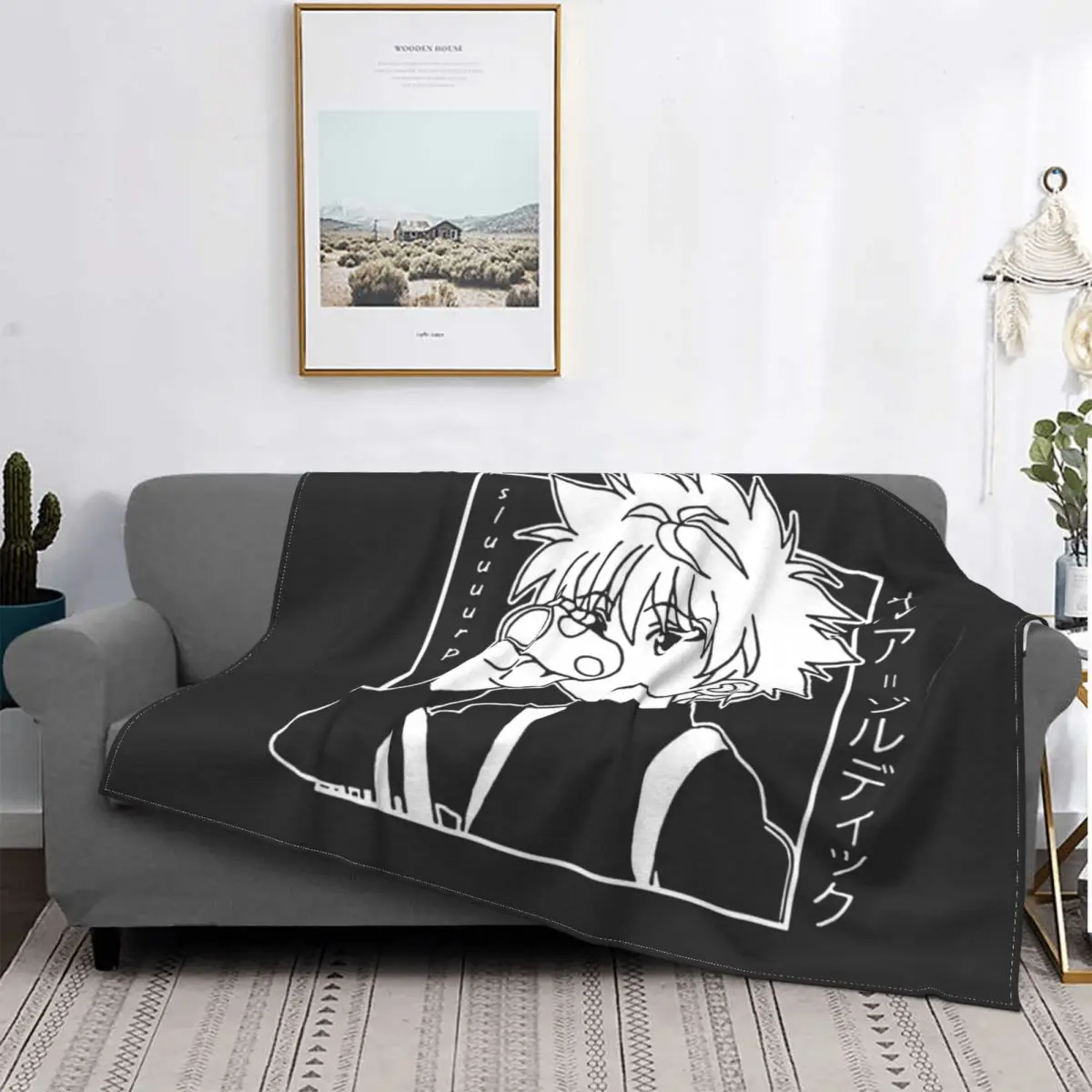 

Hunter X Hunter Blanket Soft Flannel Fleece Warm Killua Zoldyck Anime Hxh Throw Blankets for Travel Bedding Couch Bedspreads