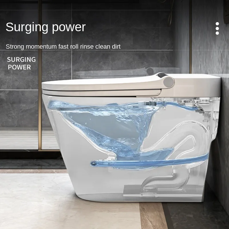 Smart Household Super Rotor Siphon Seat Pack Installation Silent Water Saving Round Bowl Pulse Toilet Floor Mounted