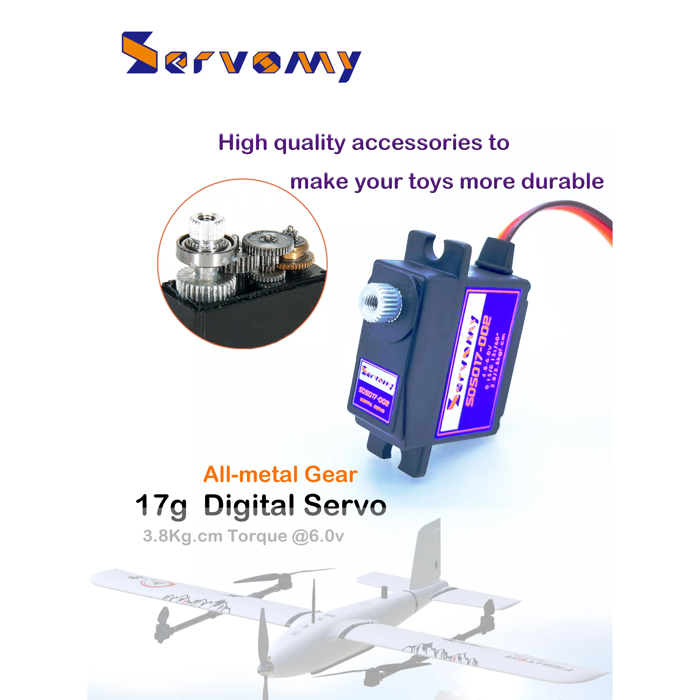 

Цифровой Металлический сервопривод Servomy SDS017 для вертолета Believer UAV 1960 мм RC вертолета EPO самолета 17g цифровой сервопривод вместо ES3054, 4 шт./партия
