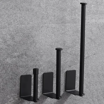 Porte-serviettes en papier adhésif, porte-rouleau de papier toilette, porte-rouleau de papier sans poinçon, en acier inoxydable, noir et or 1