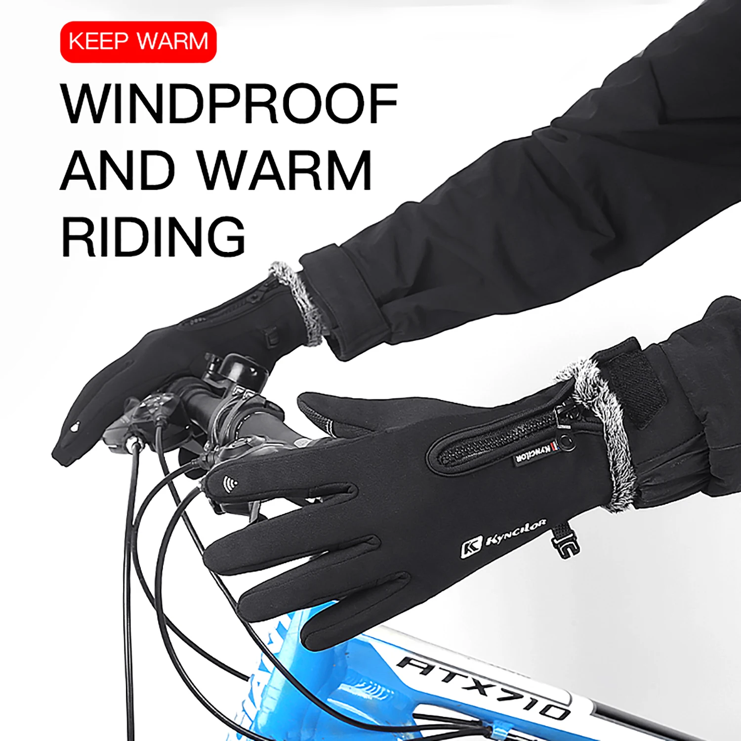 Touch Screen Cycling Gloves Winter Autumn Men High Quality Male Thicken Warm Men Cashmere Solid Gloves Mitten Business Gloves
