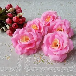 Elegant Dark Blue Silk Rose Flowers - Set of 10 for Wedding and Home Décor (Light Pink)