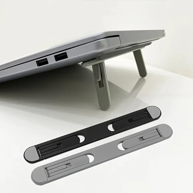 Support pour ordinateur portable réglable et pliable avec support pour clavier et tablette, conception de dissipateur de chaleur pour une réglage de la hauteur, une vision améliorée 1