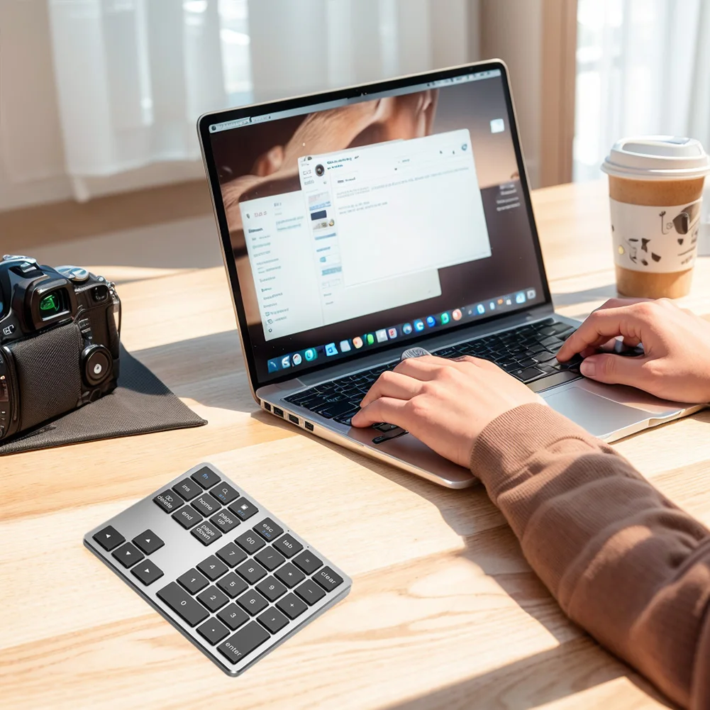 블루투스 호환 숫자 패드, USB 충전식, 35 키 숫자 키패드, 초박형 숫자 패드 키보드, 안드로이드 IOS 윈도우용, 2.4G