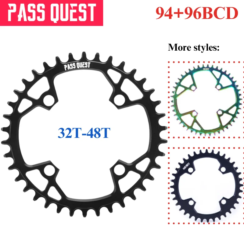 

PASS QUEST 94+96BCD 32T-48T Bicycle Chainring Narrow Wide Teeth Chainwheel forSHIMANO SH M2000/3000/4000/6000-3 DEORE M612