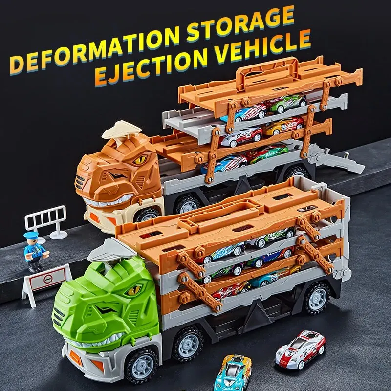 Tyrannosaurus Rex Track Deformation Large Truck Toy Car Combination-Adatto Per Halloween, Natale, Regali Del Ringraziamento