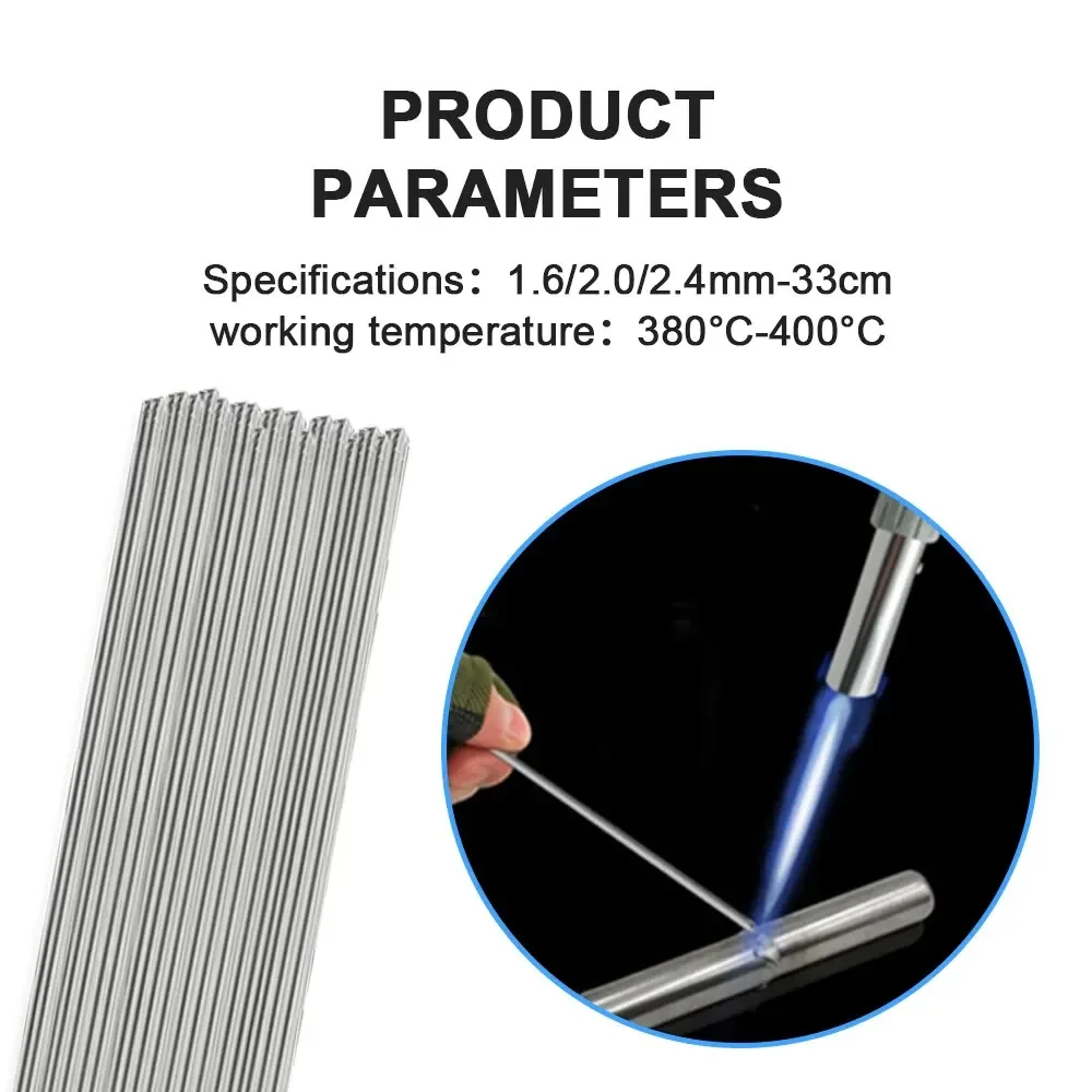 Low-Temp Aluminum Welding Rods 20PCS 1.6mm Universal Silver Cored Wire No Solder Powder Needed