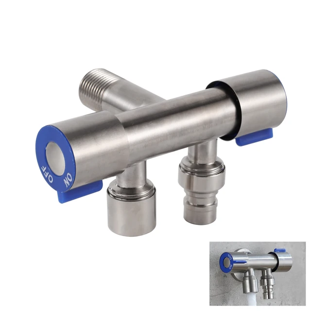 1 In 2 Out Faucet Washing Machine Toilet Shower Valve Bathroom Triangle Valve Water Control Valve Dual Control Diverter Valve 2