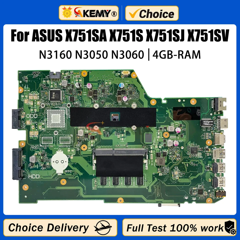 AKEMY X751SA Laptop Motherboard For ASUS X751S X751SJ X751SV