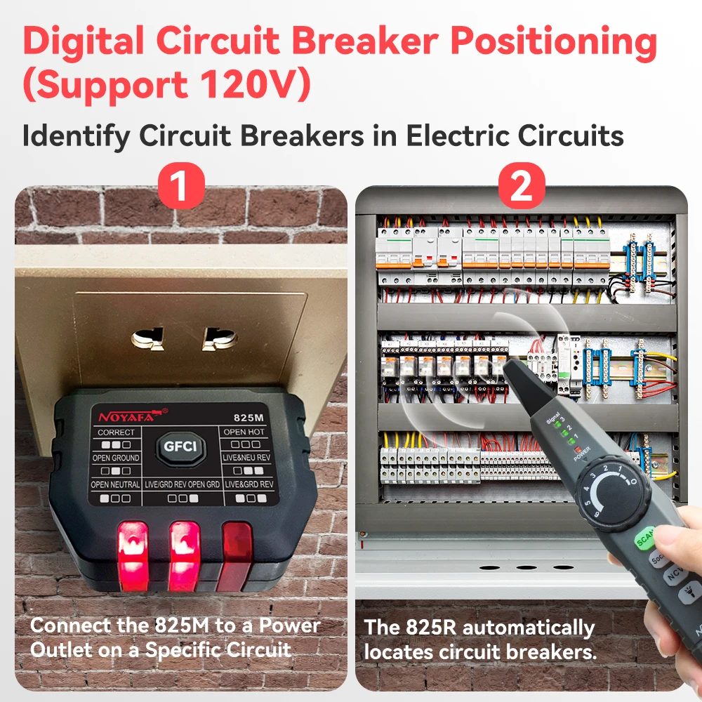 NOYAFA Network Cable Tester NF-825TMR Underground Cable Finder High & Low Voltage Cable Locator Wire Detector Cable Tracker 4