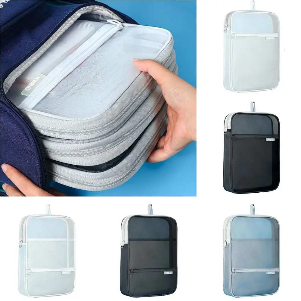 

Утолщенная сетчатая сумка на молнии, вместительный водонепроницаемый дышащий легкий прозрачный держатель для файлов, для студентов